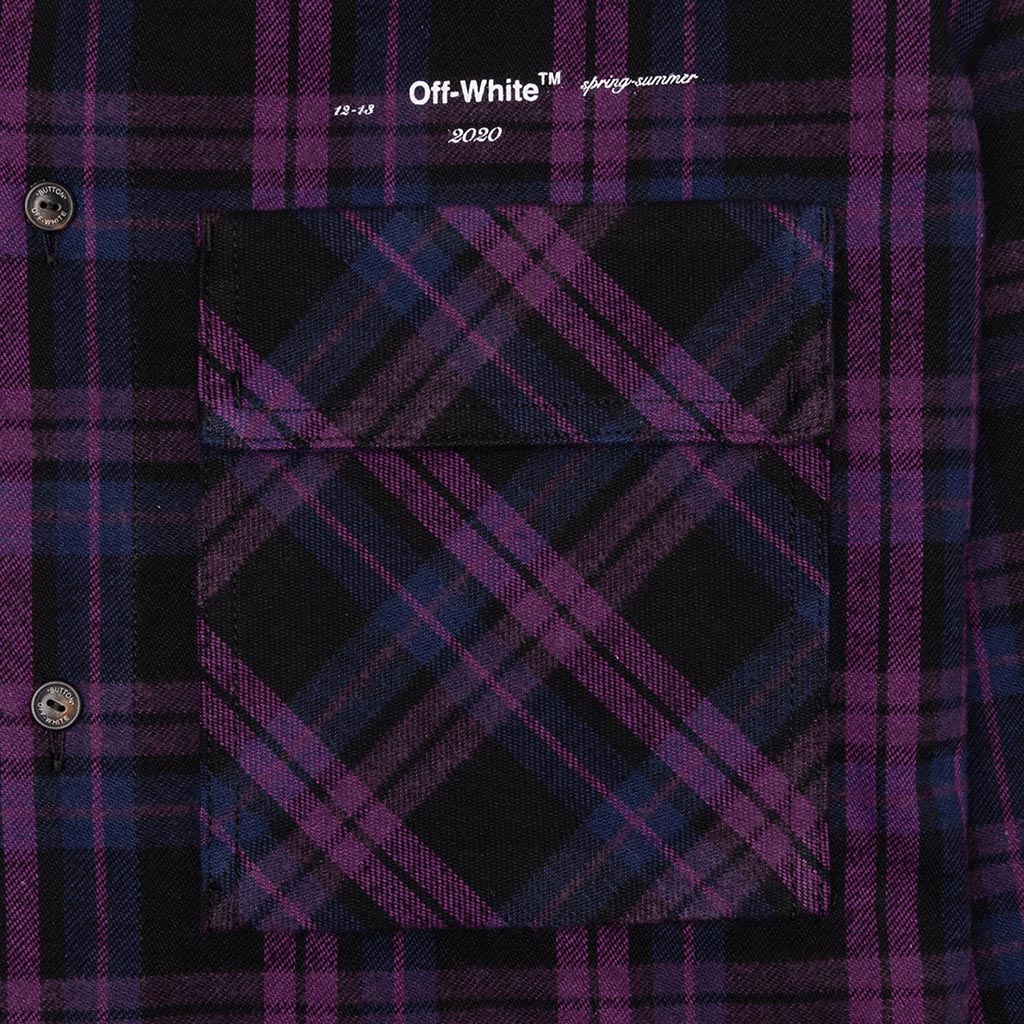 Flannel Check Shirt - Violet/White