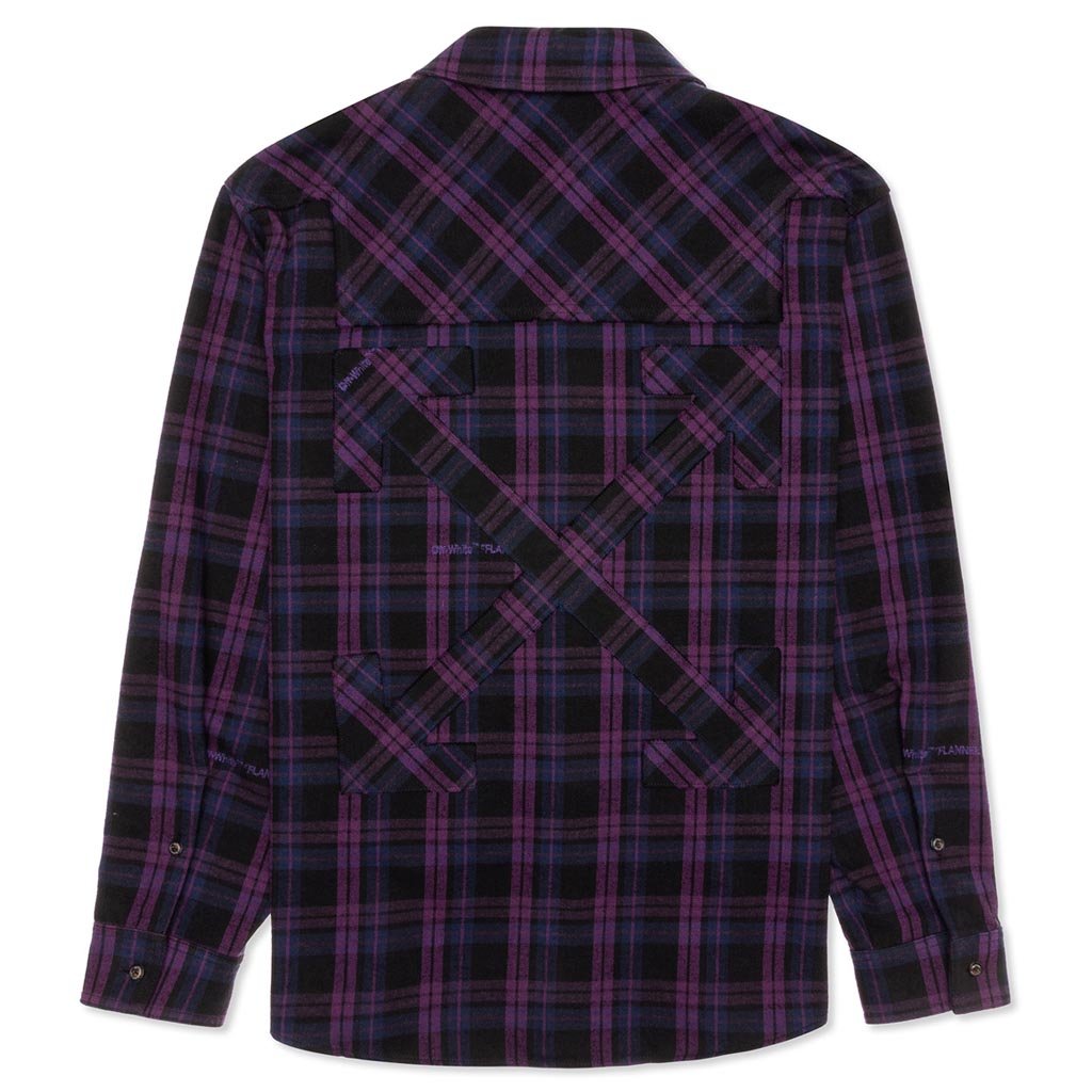 Flannel Check Shirt - Violet/White