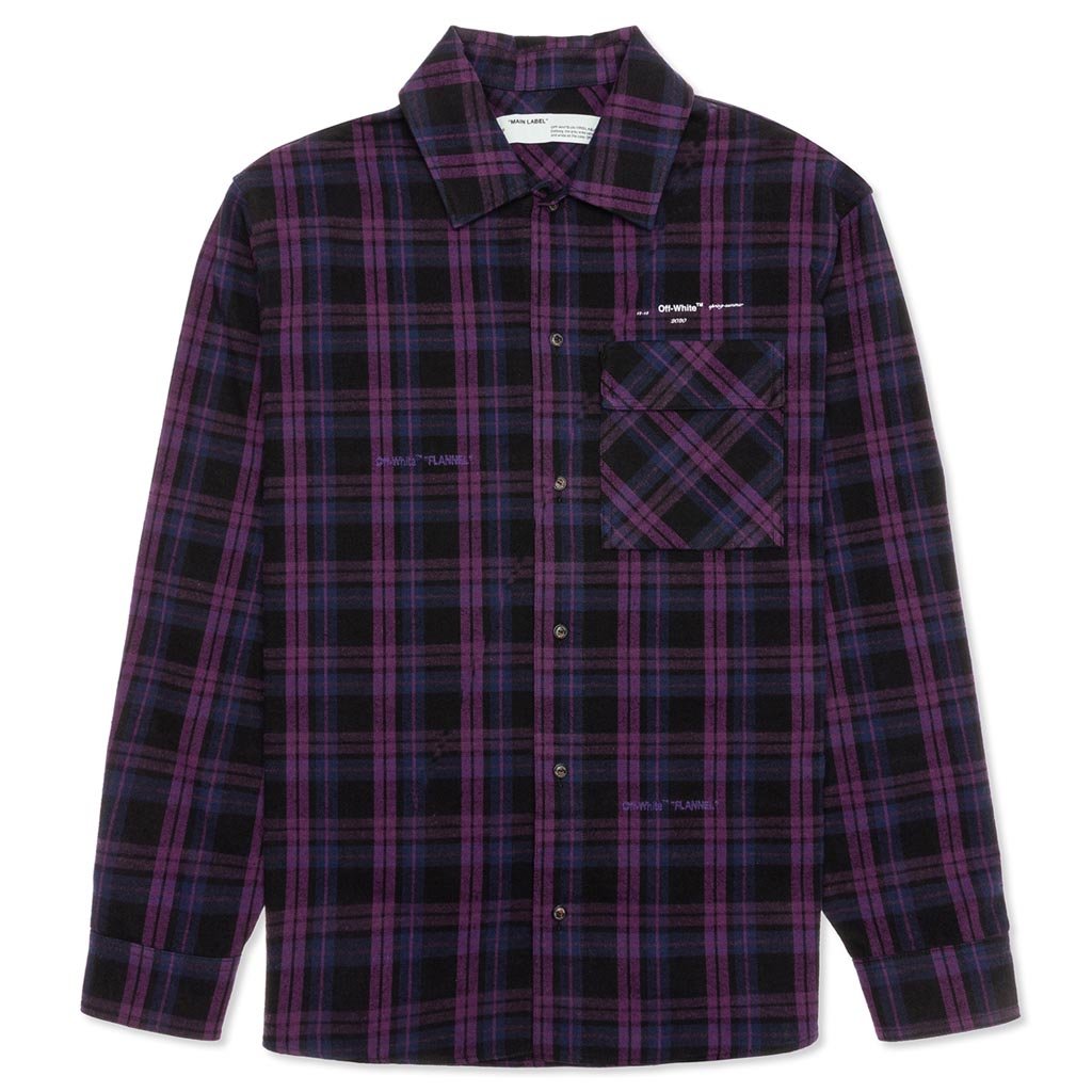 Flannel Check Shirt - Violet/White