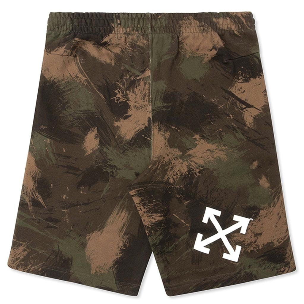Paintbrush Camou Sweatshorts - White