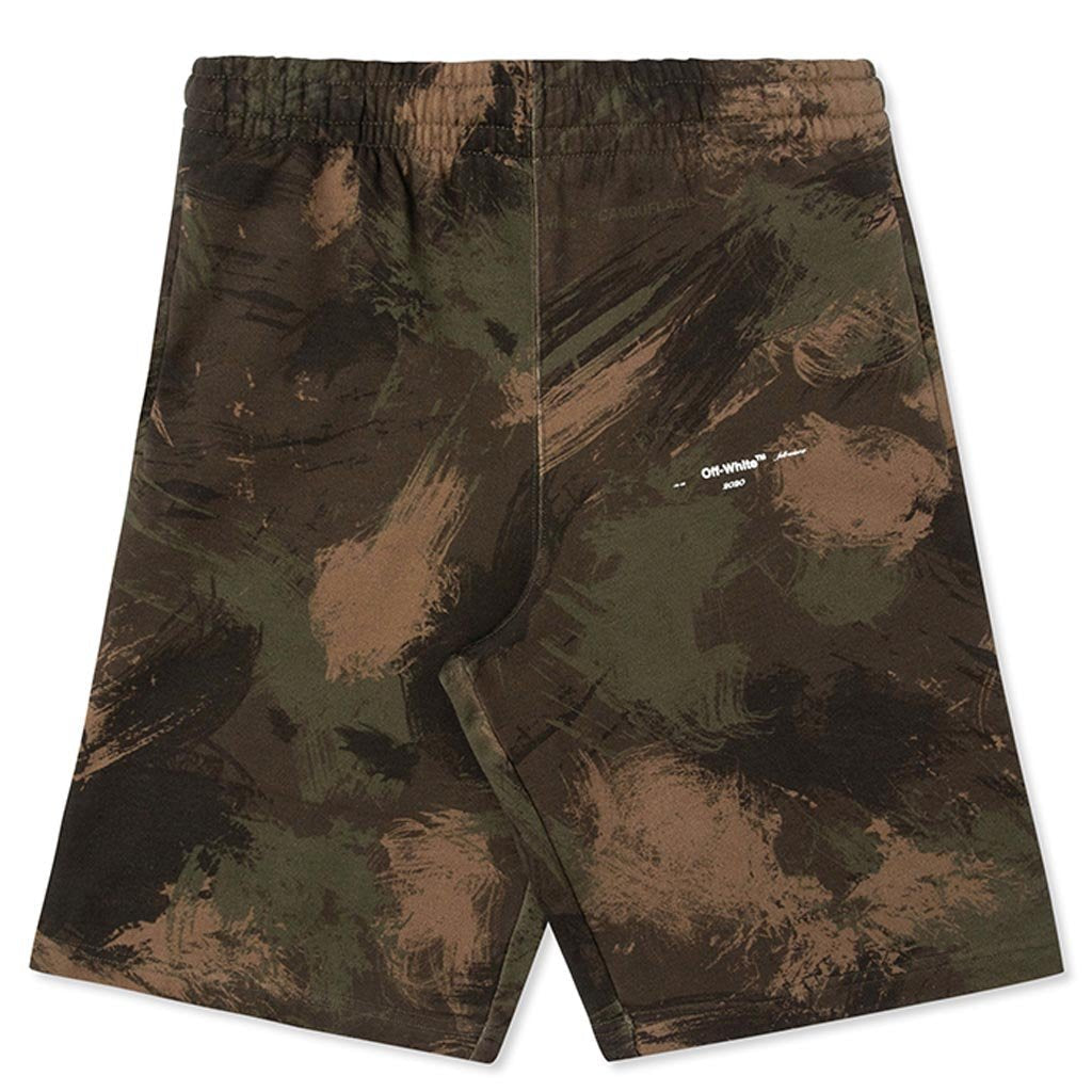 Paintbrush Camou Sweatshorts - White