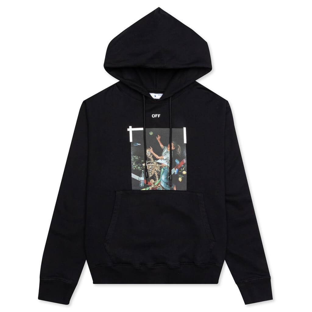 Pascal Print Slim Hoodie - Black/White