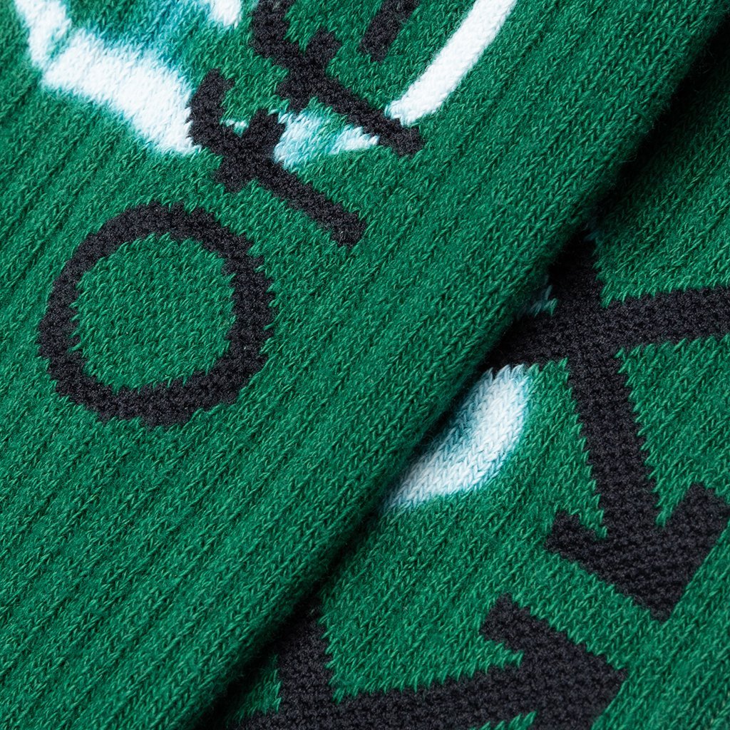 Tie Dye Mid Length Socks - Dark Green