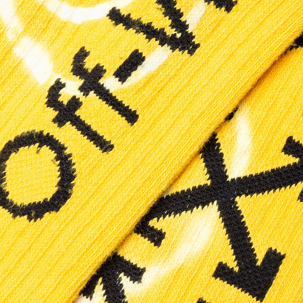 Tie Dye Mid Length Socks - Yellow/Black