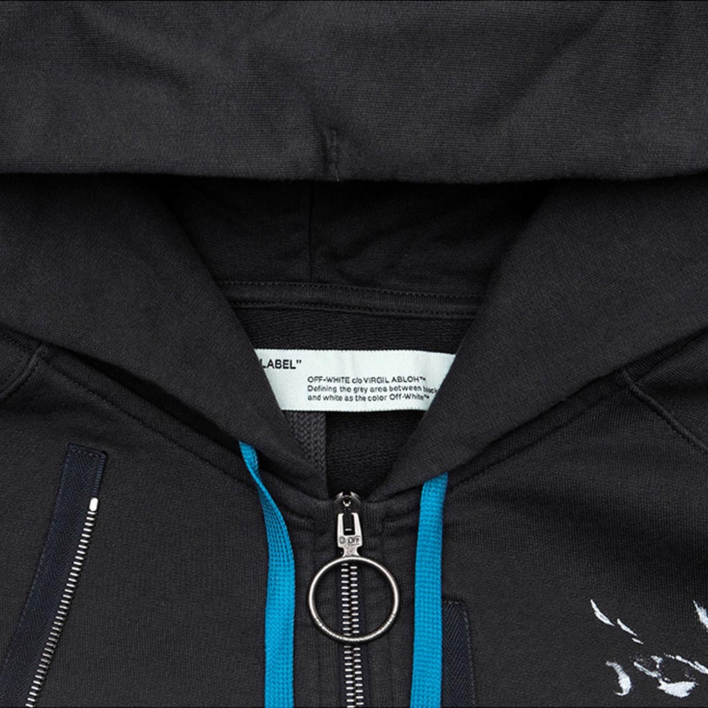 Woman Portrait Double Zip Hoodie - Black/Multi