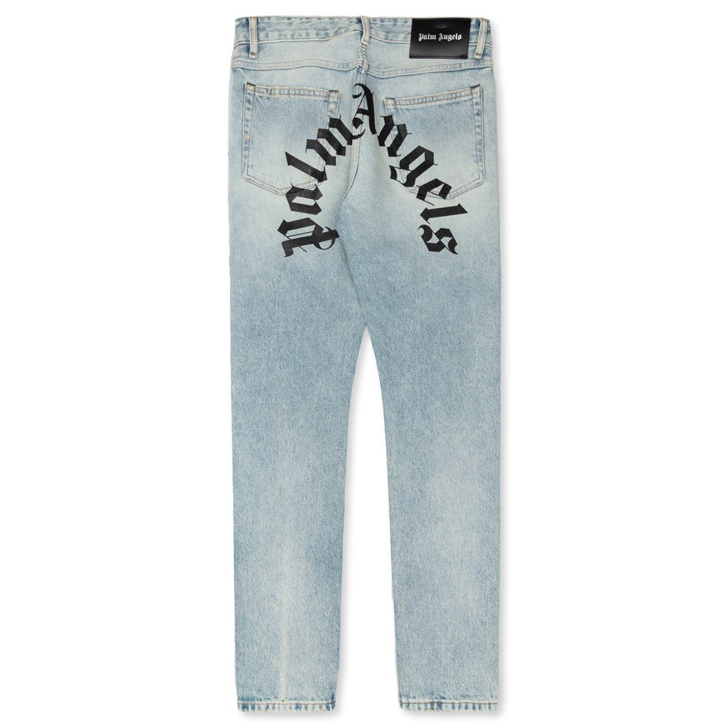 Black Printed Logo 5 Pockets - Vintage Wash Black