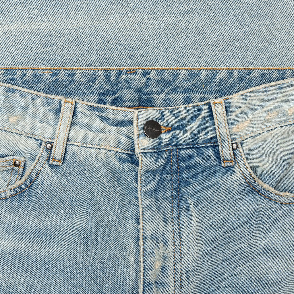 Black Printed Logo 5 Pockets - Vintage Wash Black
