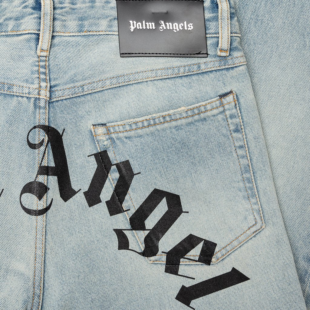 Black Printed Logo 5 Pockets - Vintage Wash Black