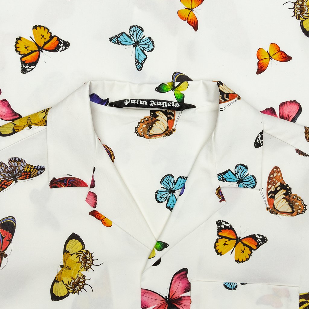 Butterflies Bowling Shirt - White/Multi