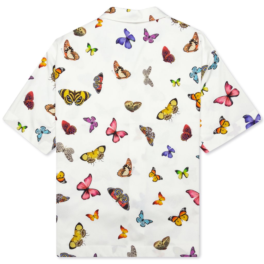 Butterflies Bowling Shirt - White/Multi