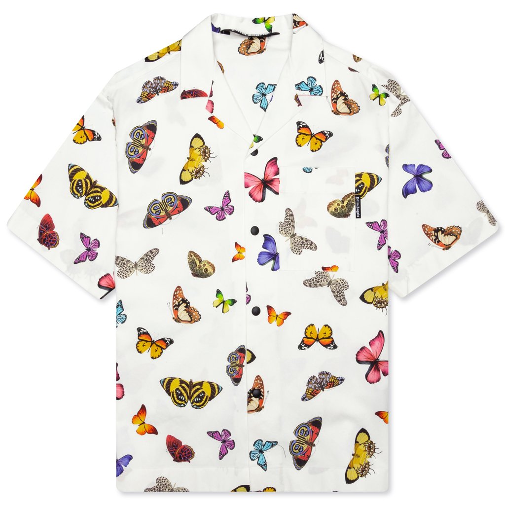 Butterflies Bowling Shirt - White/Multi