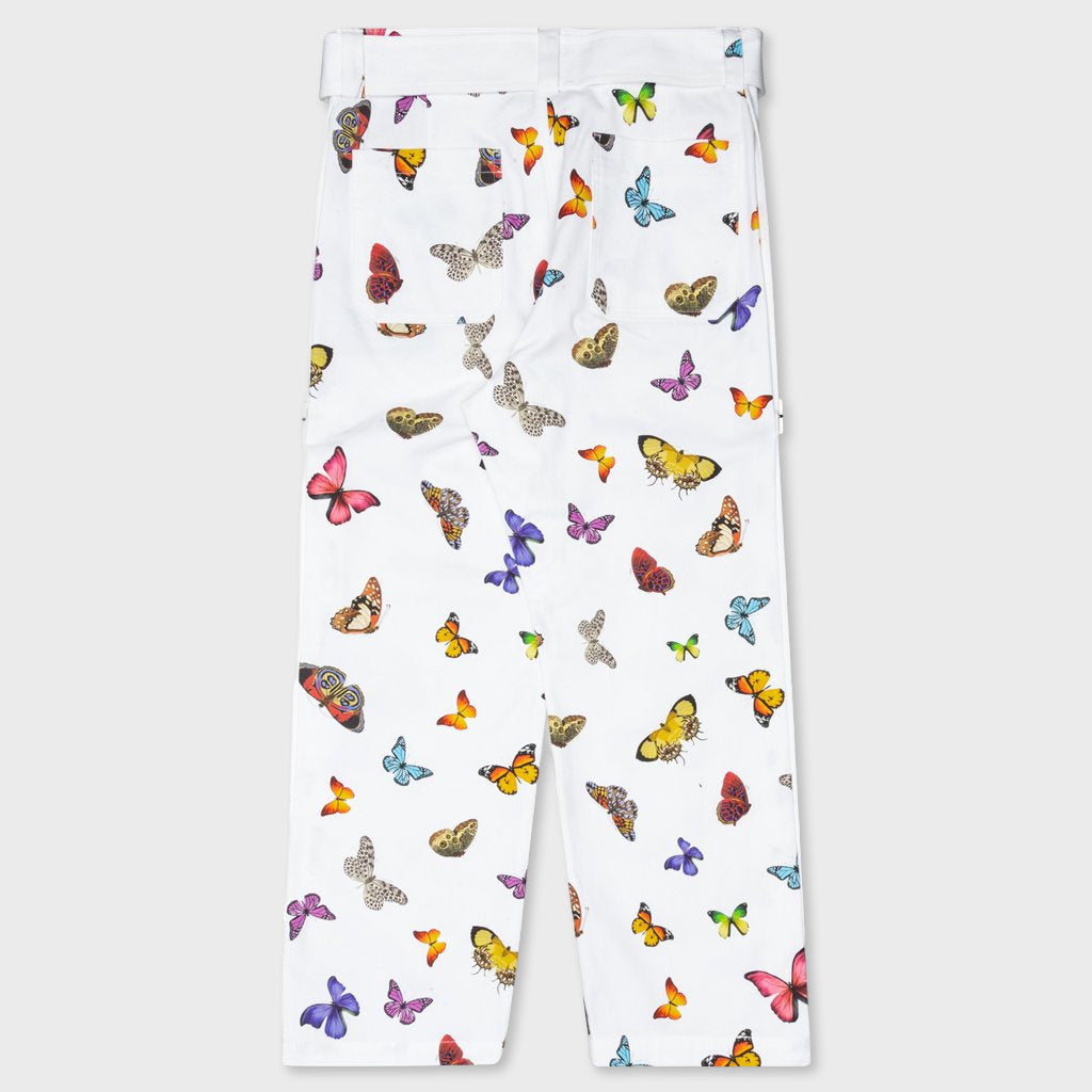 Butterfly Buckles Pants - White/Multi