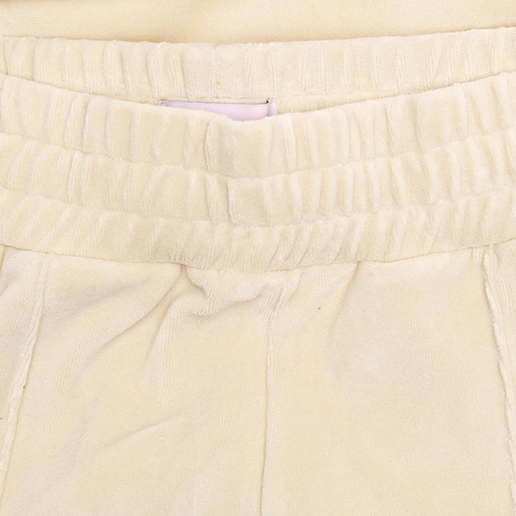 Chenille Slim Track Pants - Ecru White