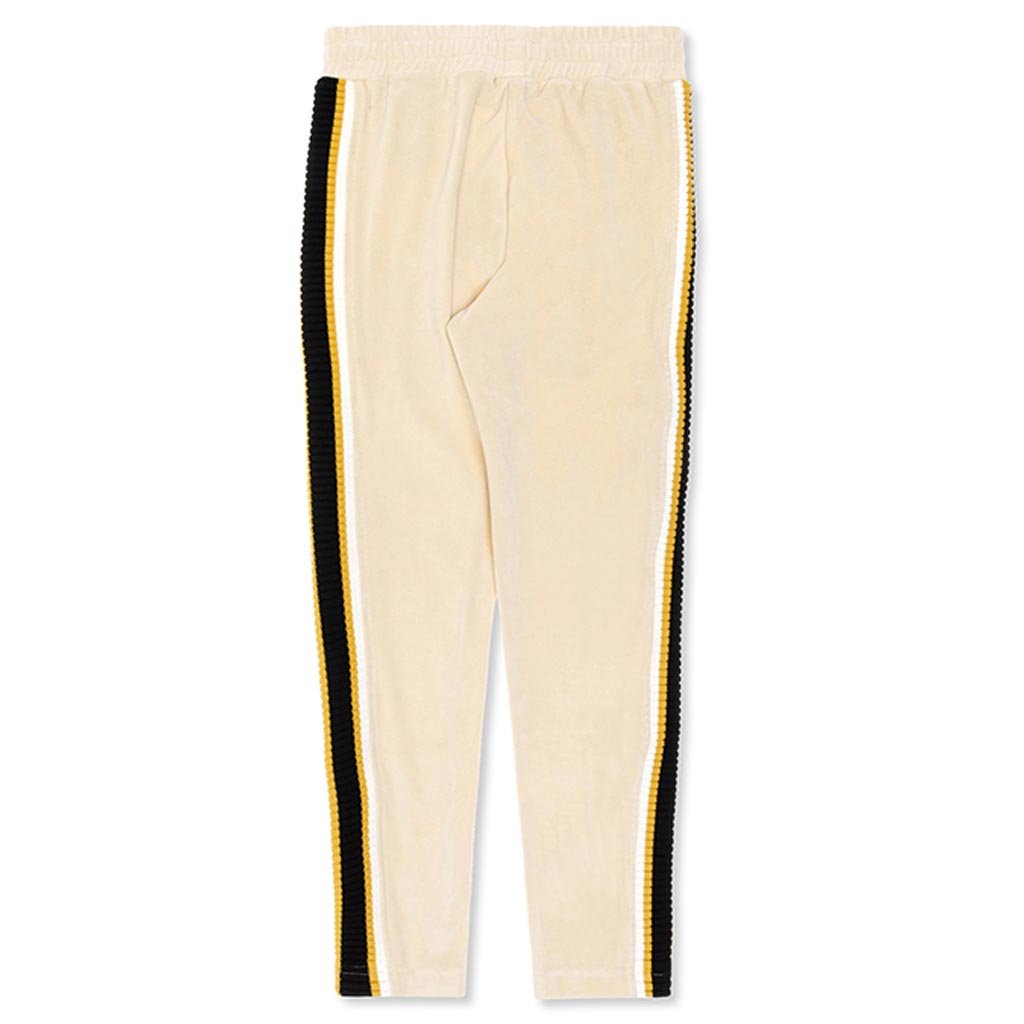 Chenille Slim Track Pants - Ecru White