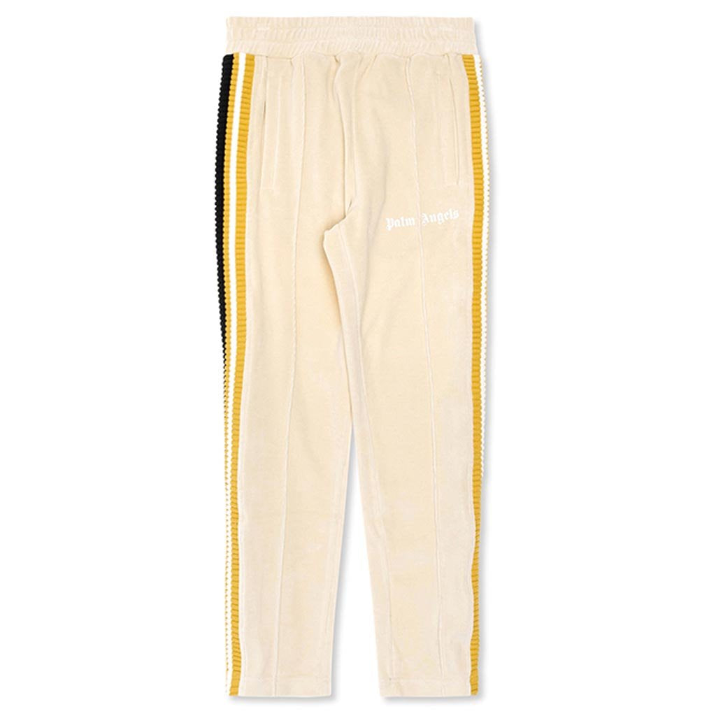Chenille Slim Track Pants - Ecru White