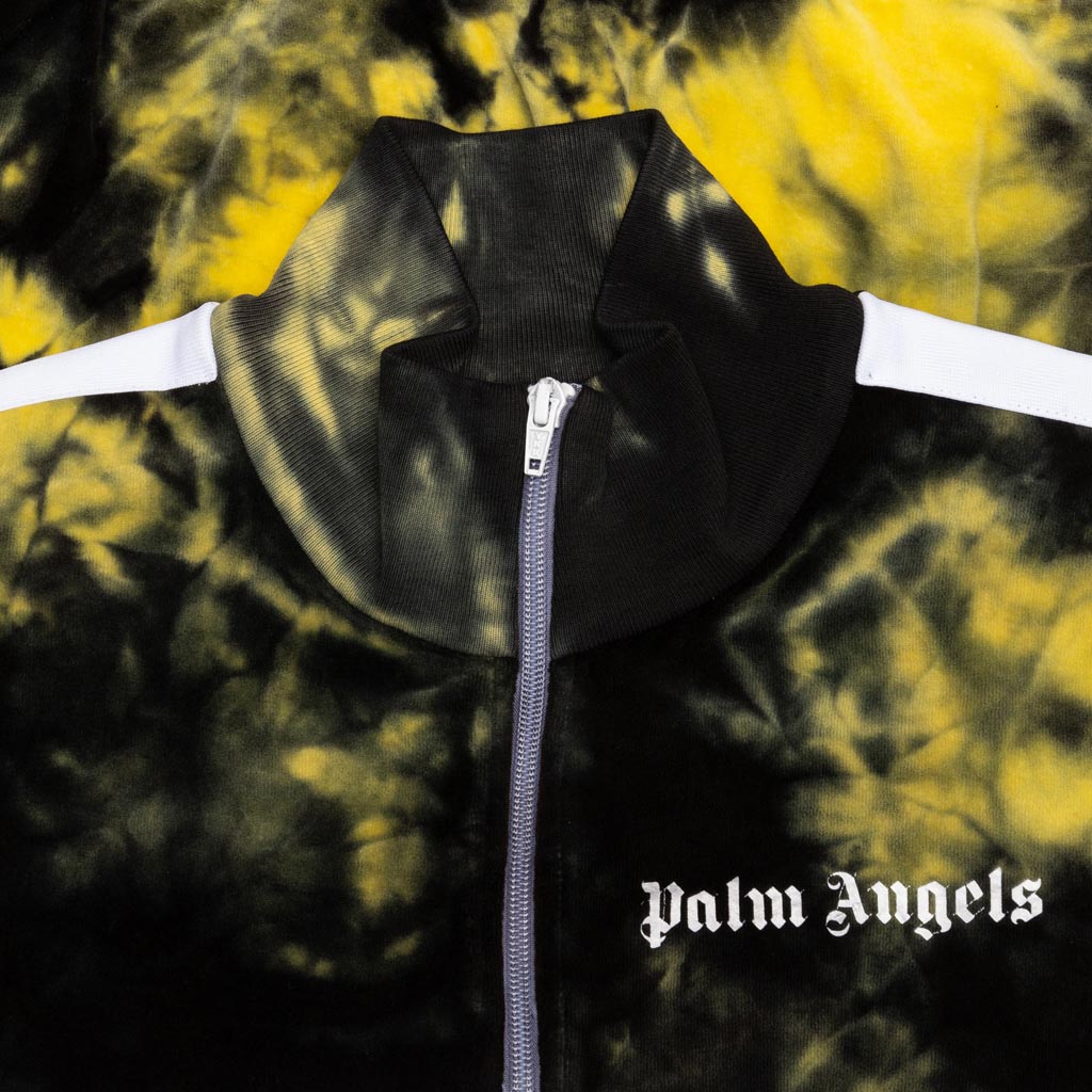 Tie Dye Chenille Track Jacket - Black/Yellow