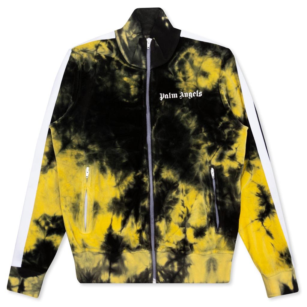 Tie Dye Chenille Track Jacket - Black/Yellow