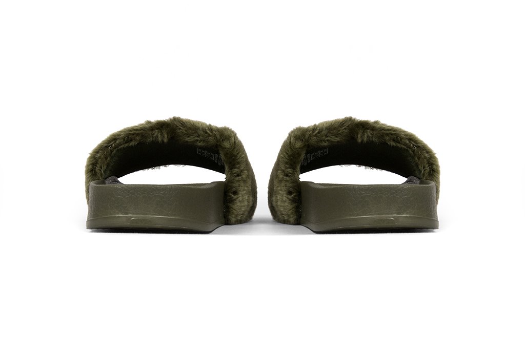 by Rihanna Unisex Leadcat Fenty FU Fur Slides - Burnt Olive/Black