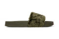 by Rihanna Unisex Leadcat Fenty FU Fur Slides - Burnt Olive/Black