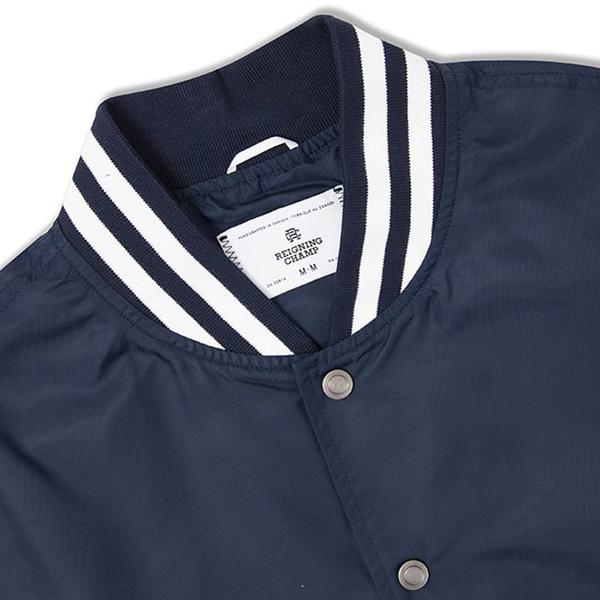 Lightweight Satin Logo Stadium Jacket - Navy