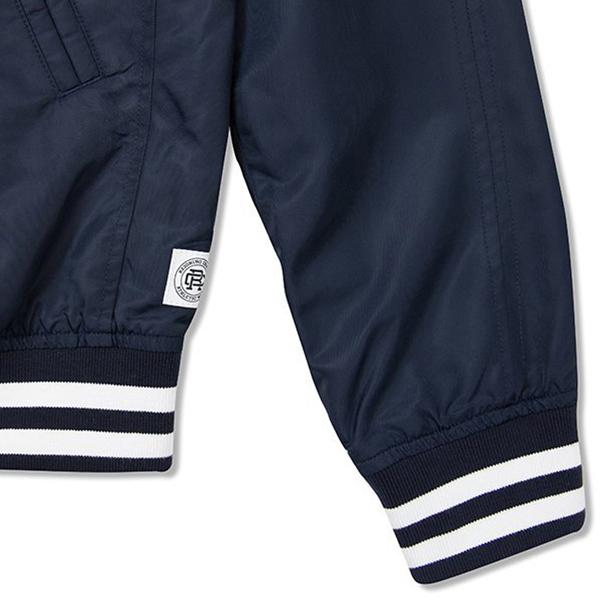 Lightweight Satin Logo Stadium Jacket - Navy