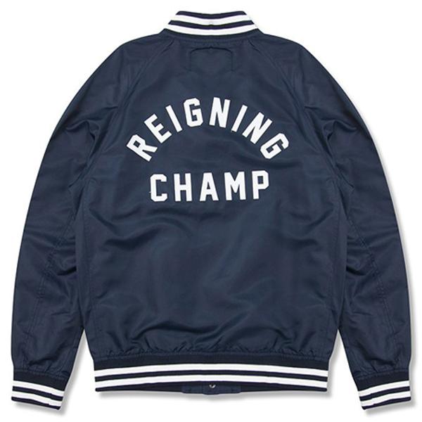 Lightweight Satin Logo Stadium Jacket - Navy