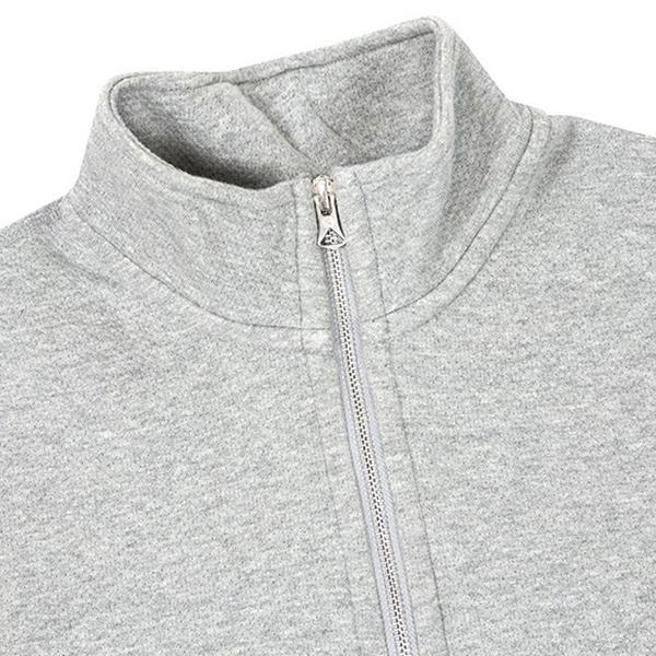 Mesh Doubleknit Half Zip L/S - Heather Grey