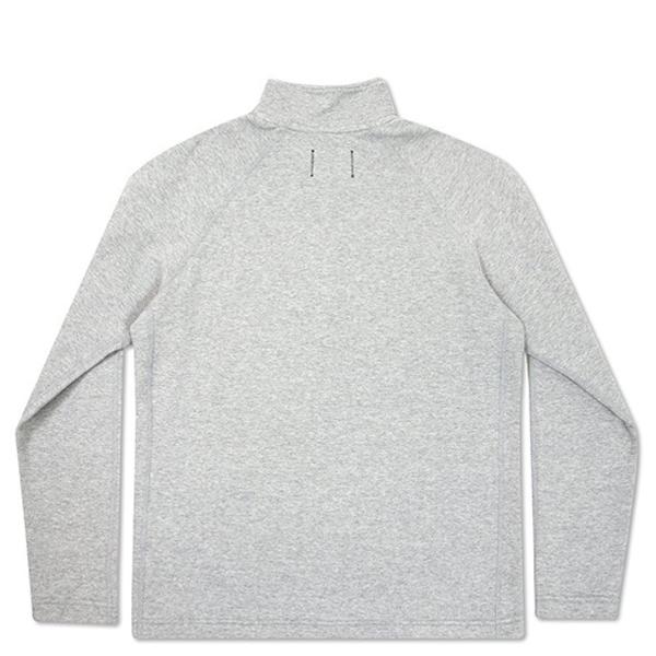 Mesh Doubleknit Half Zip L/S - Heather Grey