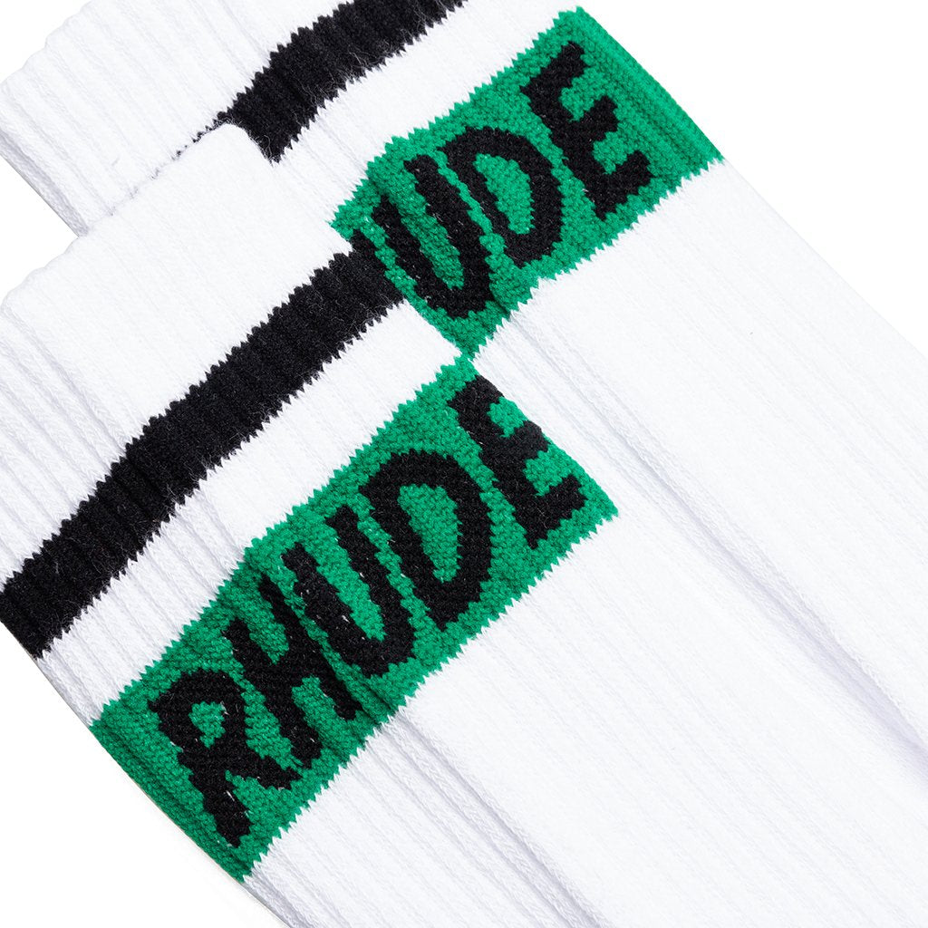 Mod Stripe Socks - White