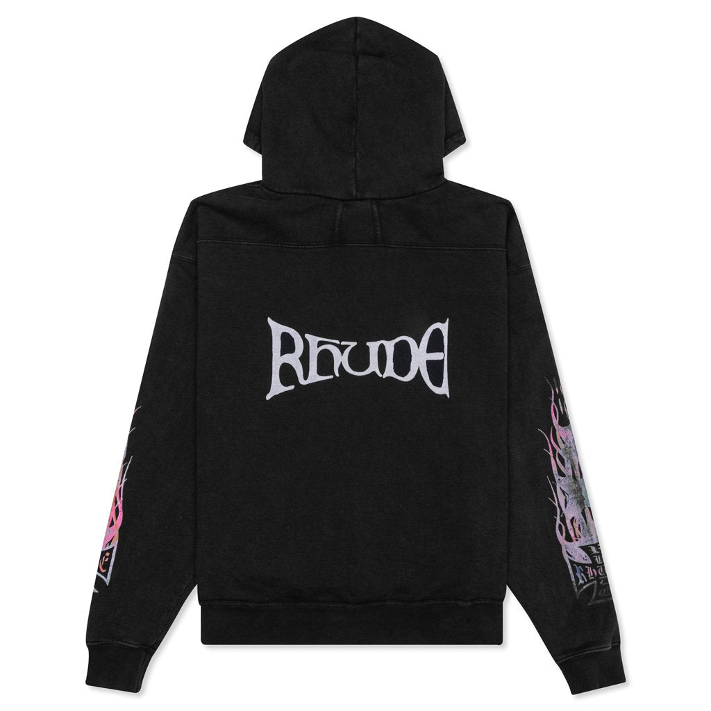 Neon Flame Hoodie - Black