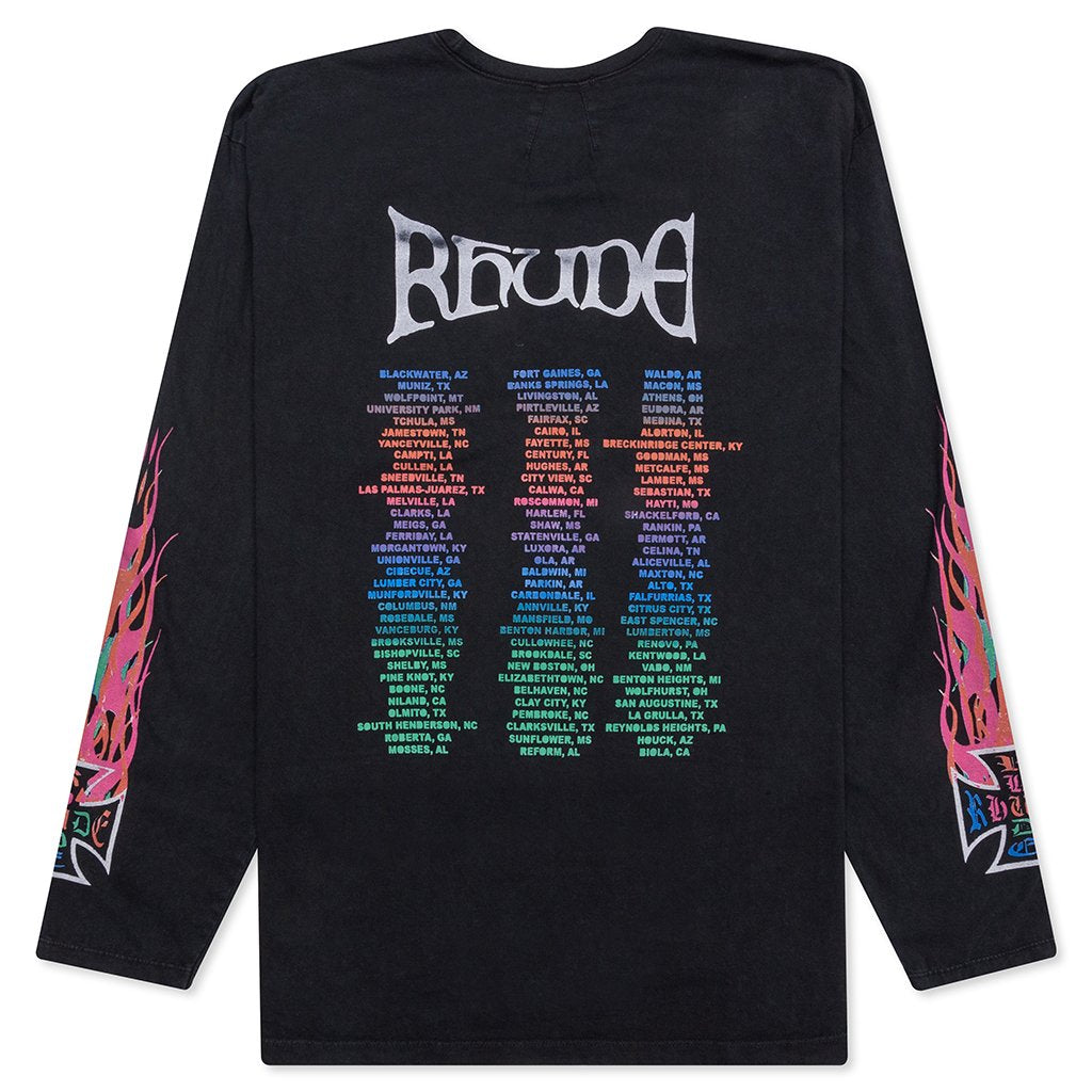 Neon Flame L/S Tee - Black
