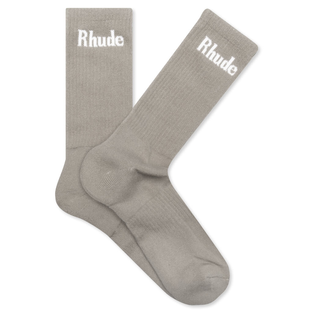 Solid Logo Sock - Taupe