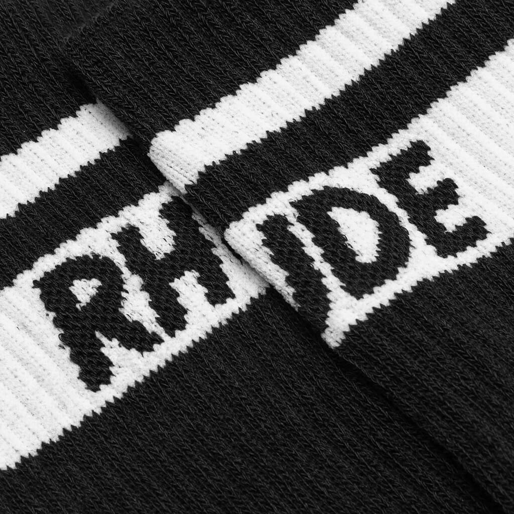 Two Stripe Logo Sock - Black/White