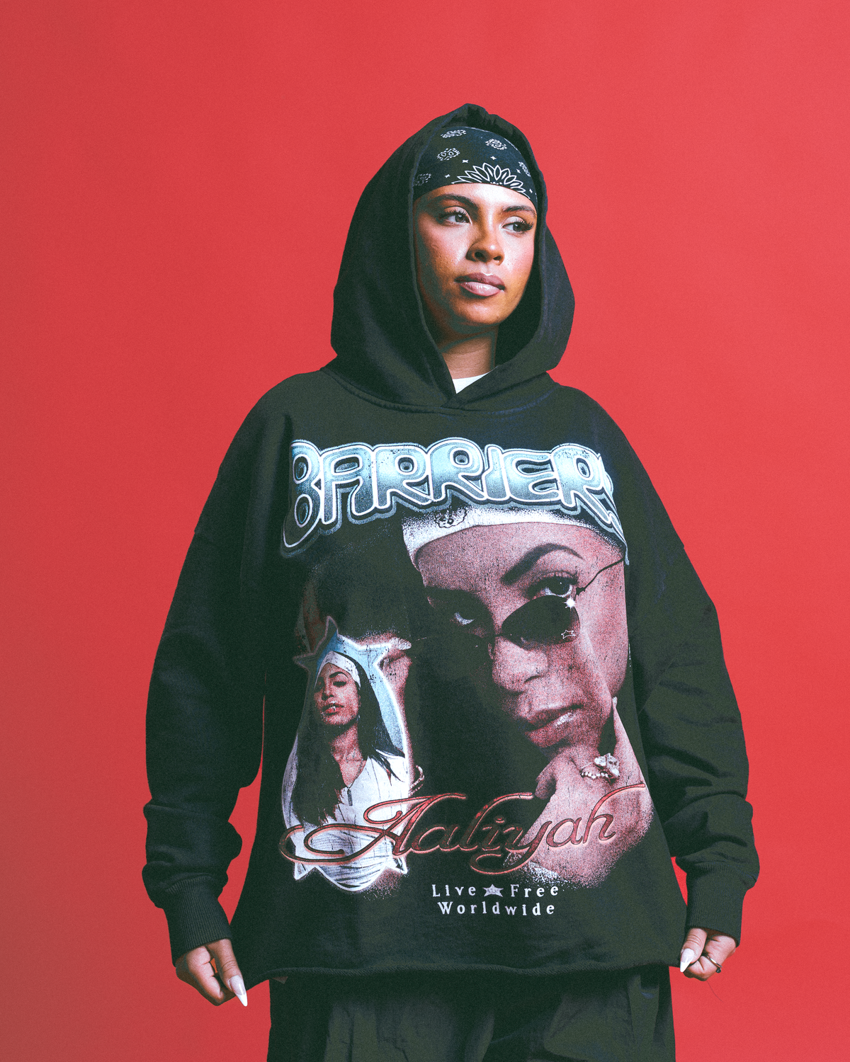 Barriers Worldwide x Aaliyah Live Free Hoodie - Black