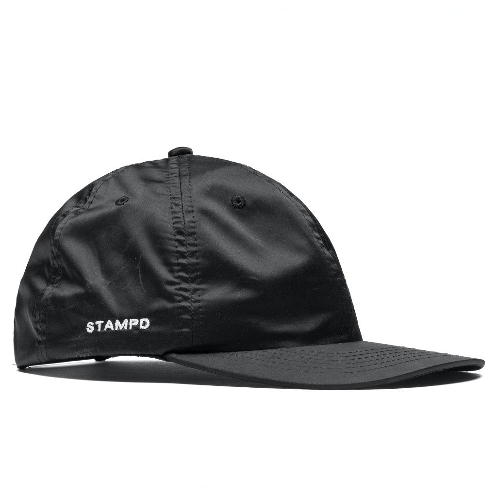 Flat Nylon Sport Cap - Black