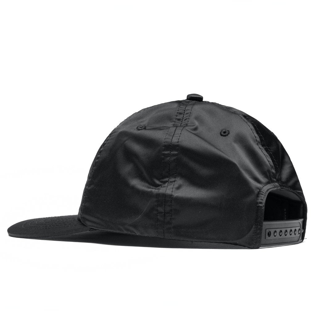 Flat Nylon Sport Cap - Black