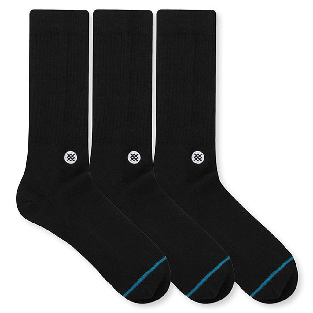 Icon 3 Pack Socks - Black