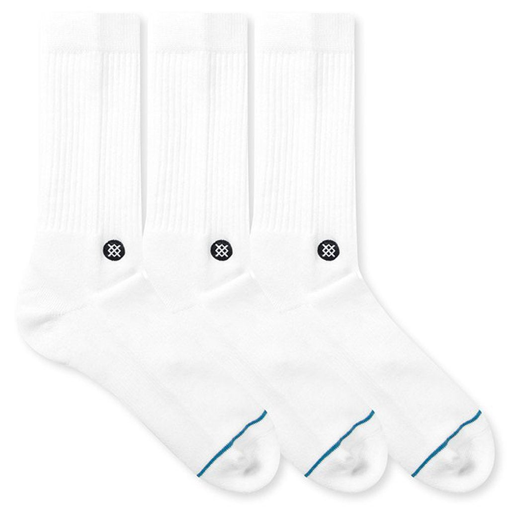 Icon 3 Pack Socks - White
