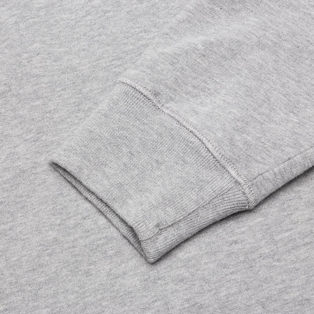 Cotton Hooded Full Zip Sweatshirt - Melange Grey