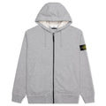 Cotton Hooded Full Zip Sweatshirt - Melange Grey