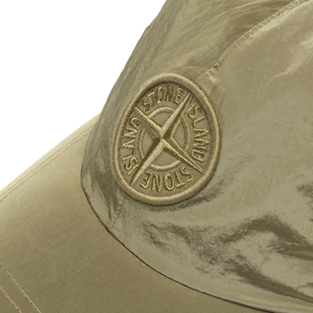 Nylon Metal 6 Panel Cap - Dark Beige