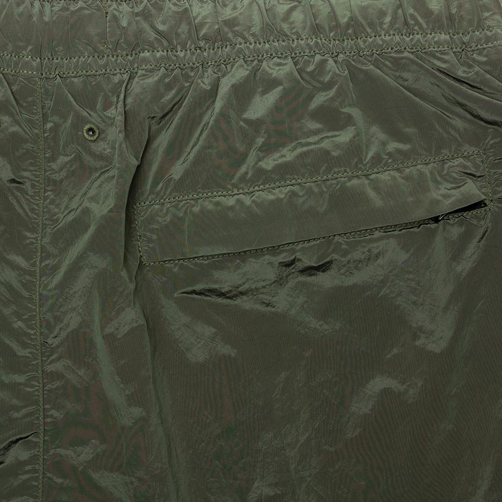 Nylon Metal Shorts - Olive Green