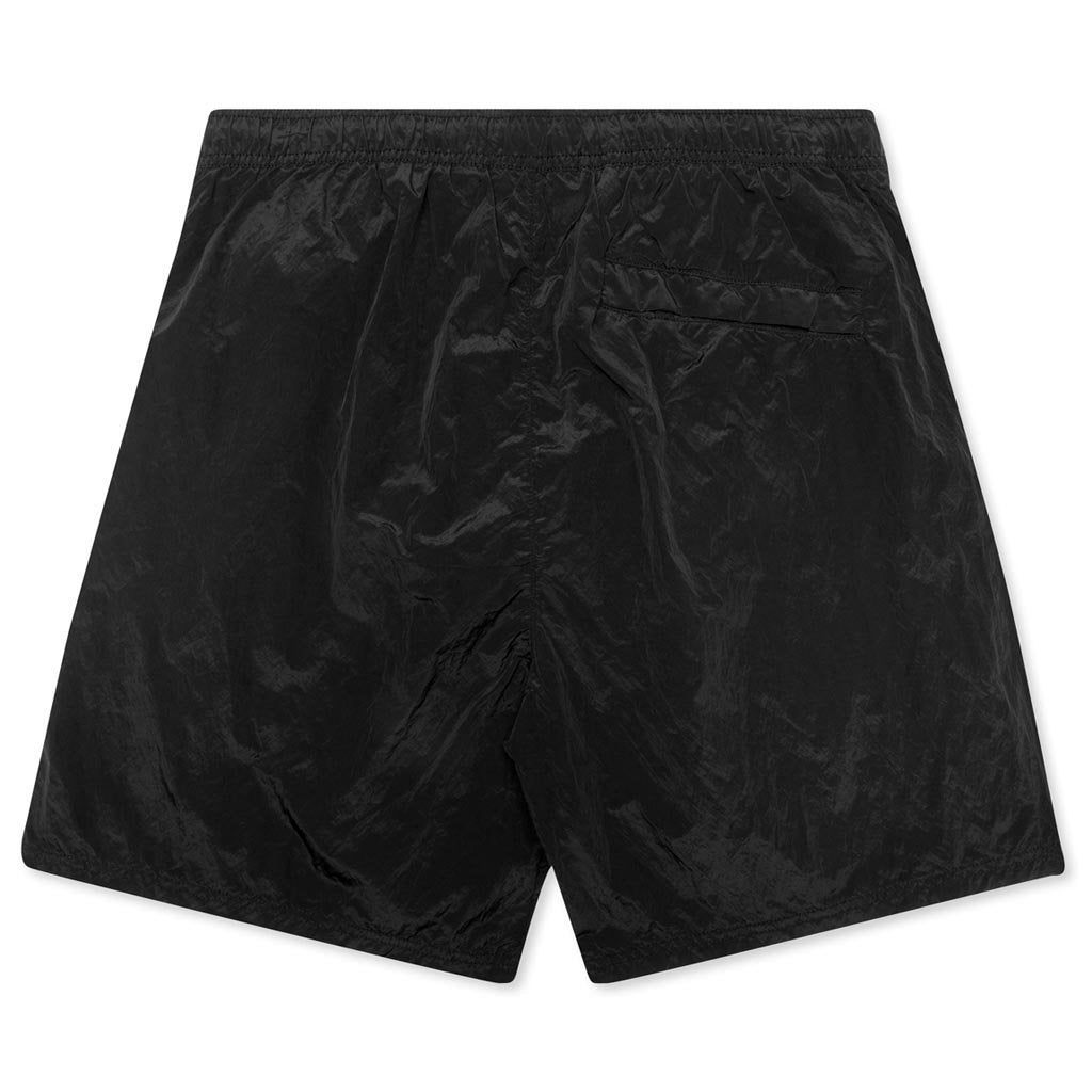 Nylon Metal Swim Trunks - Black