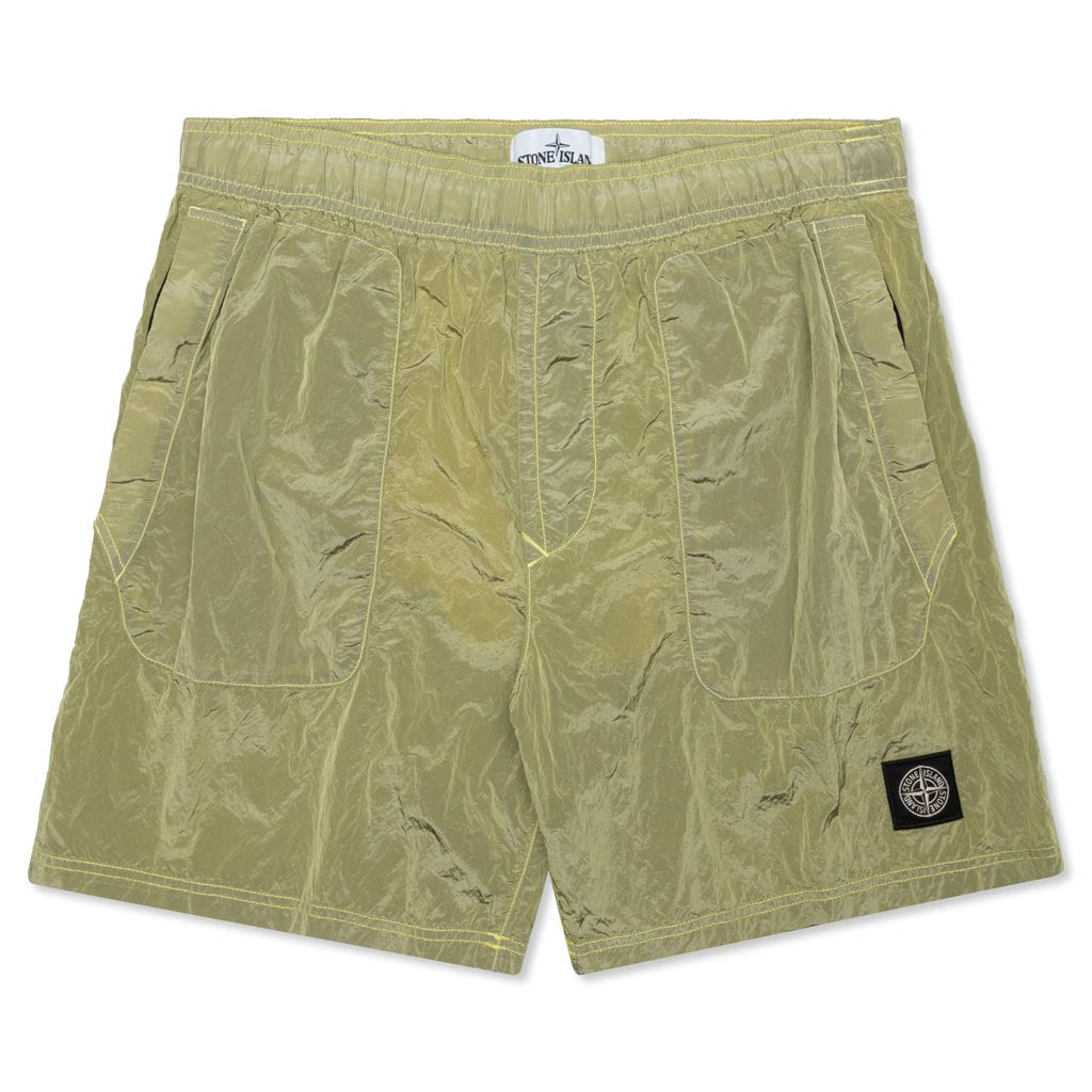 Nylon Metal Swim Trunks - Lemon