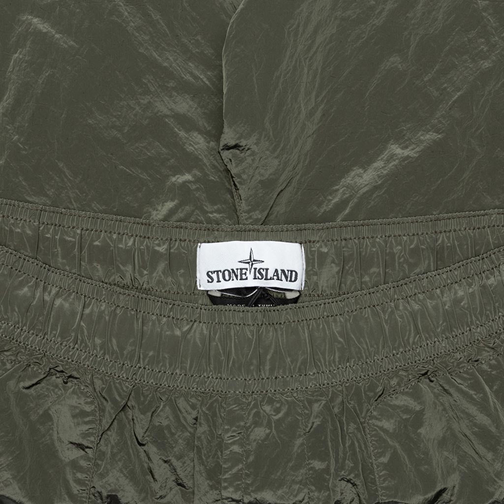Nylon Metal Swim Trunks - Olive Green