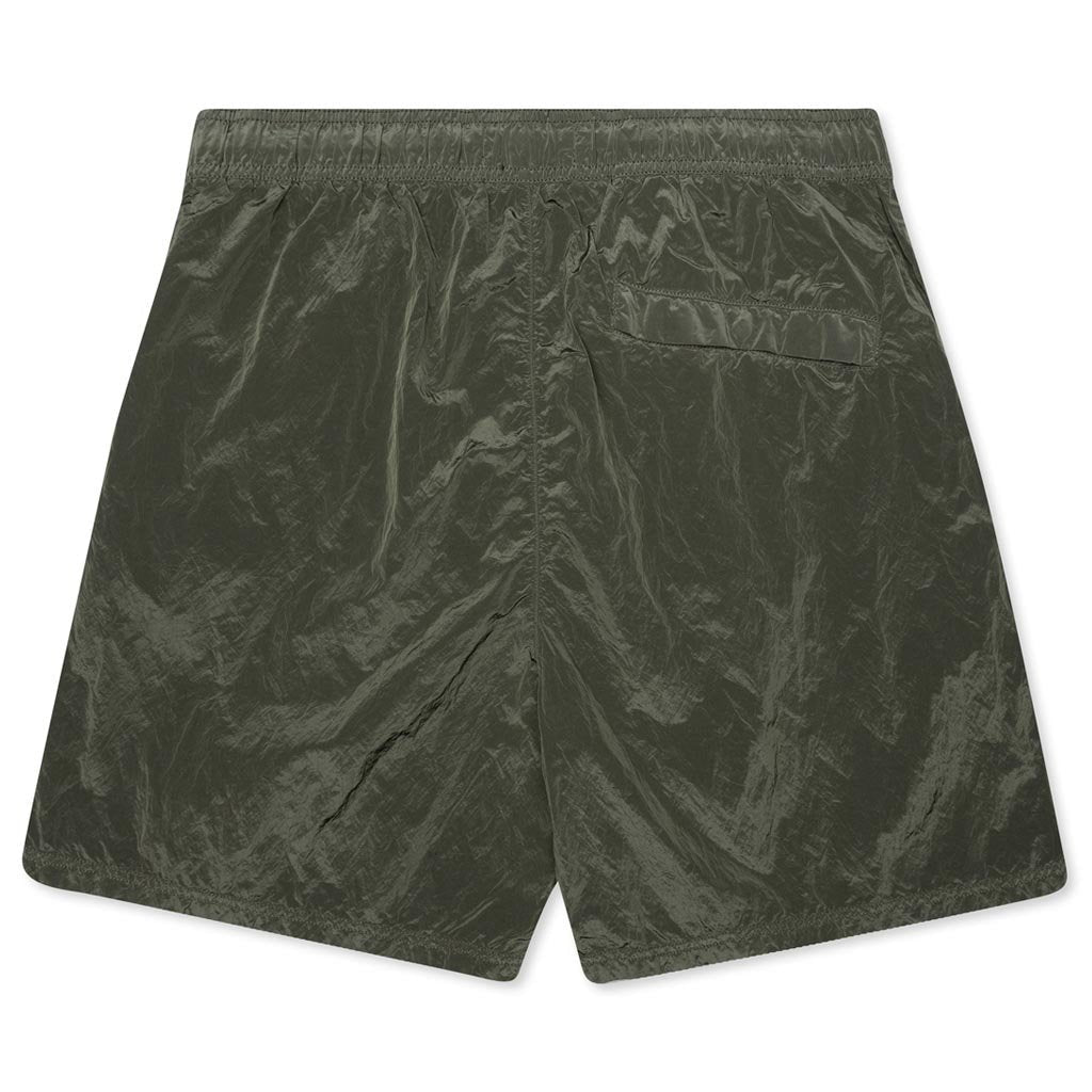 Nylon Metal Swim Trunks - Olive Green