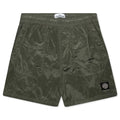 Nylon Metal Swim Trunks - Olive Green