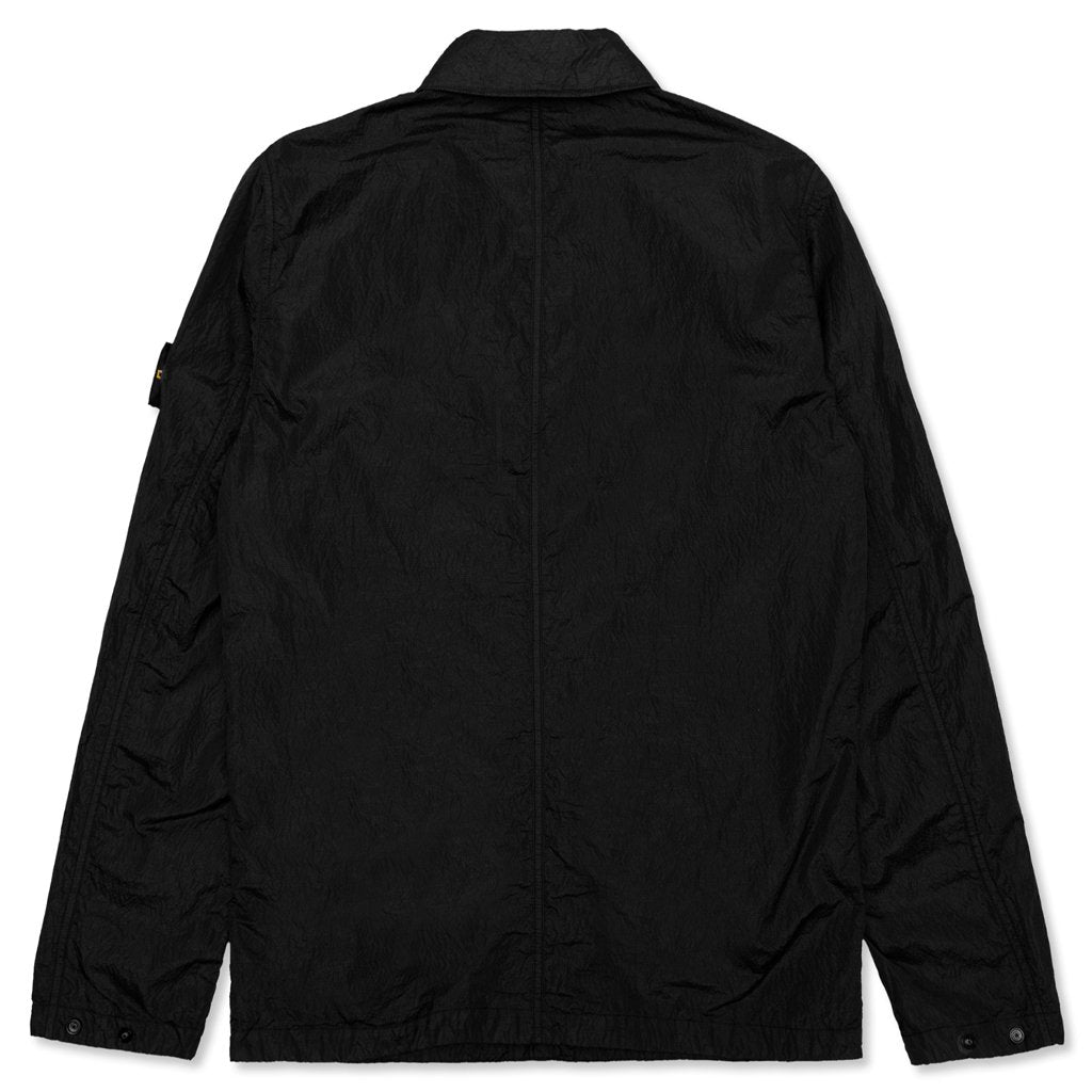 Over Shirt Logo Patch Jacket - Black