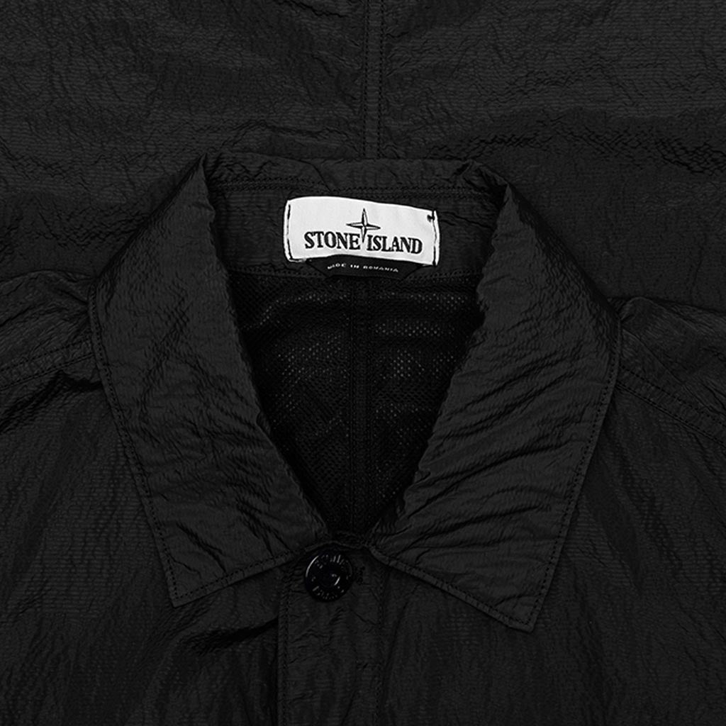 Over Shirt Logo Patch Jacket - Black
