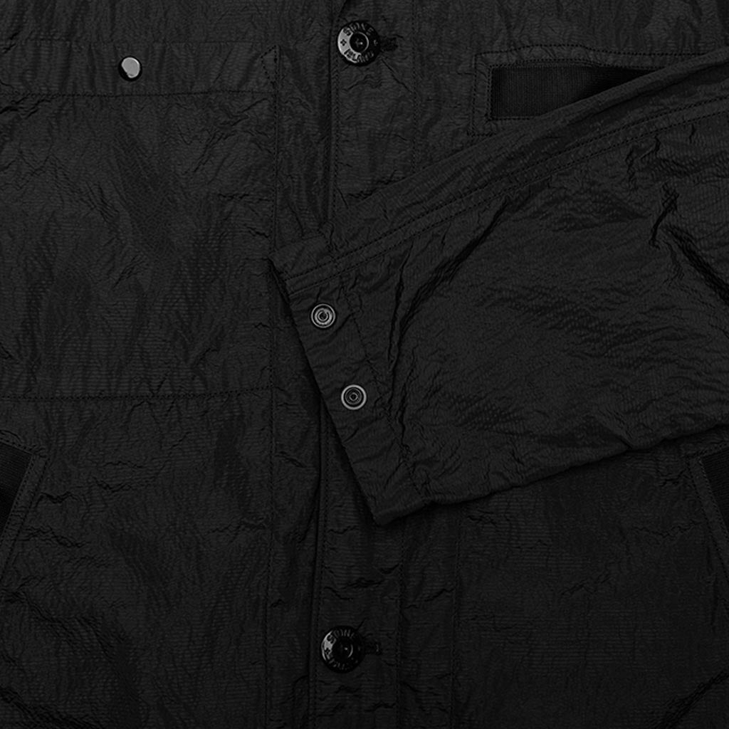 Over Shirt Logo Patch Jacket - Black